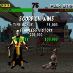 Mortal Kombat 1992 Scorpion Flawless Victory Fatality Arcade Screenshot
