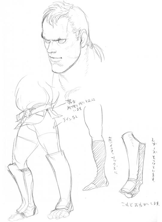 Abel Street Fighter IV Concept Art 7 Line Art