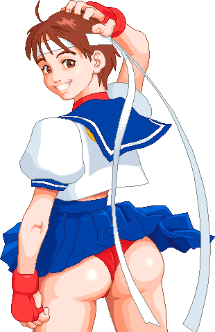 Sexy Sakura street fighter game character fan art by_WarnerC.