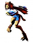 Bloody Roar II Game Character Official Artwork Render Uriko – Half Beast
