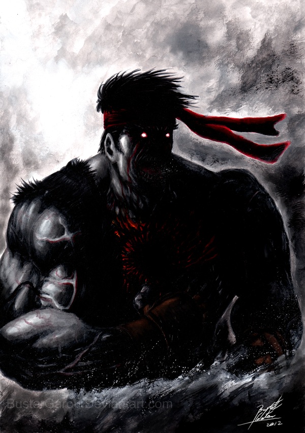 Evil Ryu Official Portrait from Street Fighter Alpha 3