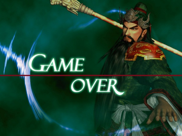 Game Over Screens of Videogames  Dynasty Warriors 3 Guan Yu