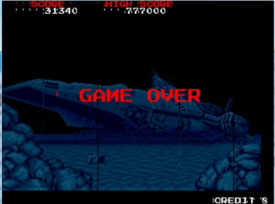 Game Over Screen Battle Shark (Arcade)