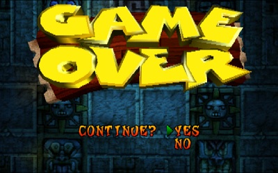 Game Over Screen Crash Bandicoot PSX