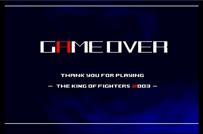 Game Over Screen King of Fighters 2003 PS2