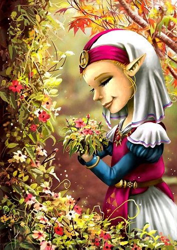 Princess Zelda with flowers