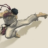 Ryu Flying Kick Art 