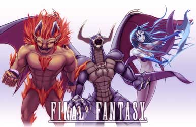 Final Fantasy Bahamut Ifirit and Shiva _by_hybridmink