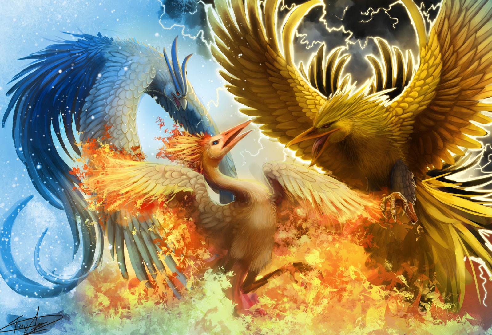 Articuno Moltres Zapdos - Legendary Pokemon Card Lot - 144/165-23/108 - Pokemon 151 - Roaring Skies