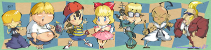 Earthbound Characters Bookmark Art by_brendancorris