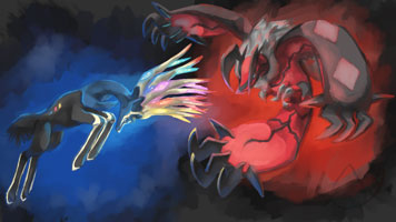 Yveltal and Xerneas by_jellojolteon2000