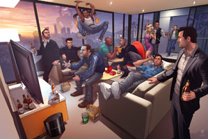 grand_theft_auto characters art by_patrickbrown