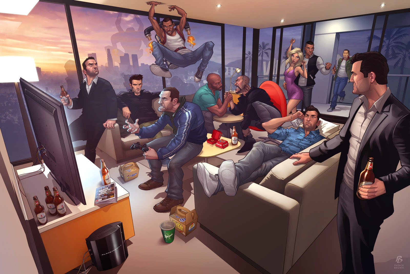 grand_theft_auto characters wallpaper by_patrickbrown