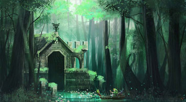legend of zelda artwork swamp_temple_by Luis Santiago