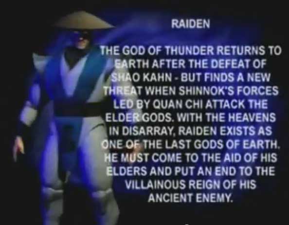 Raiden Mortal Kombat 4 Bio