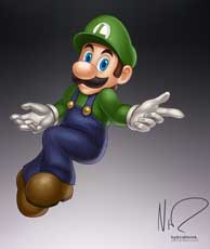 Luigi in Smash Bros Fan Art