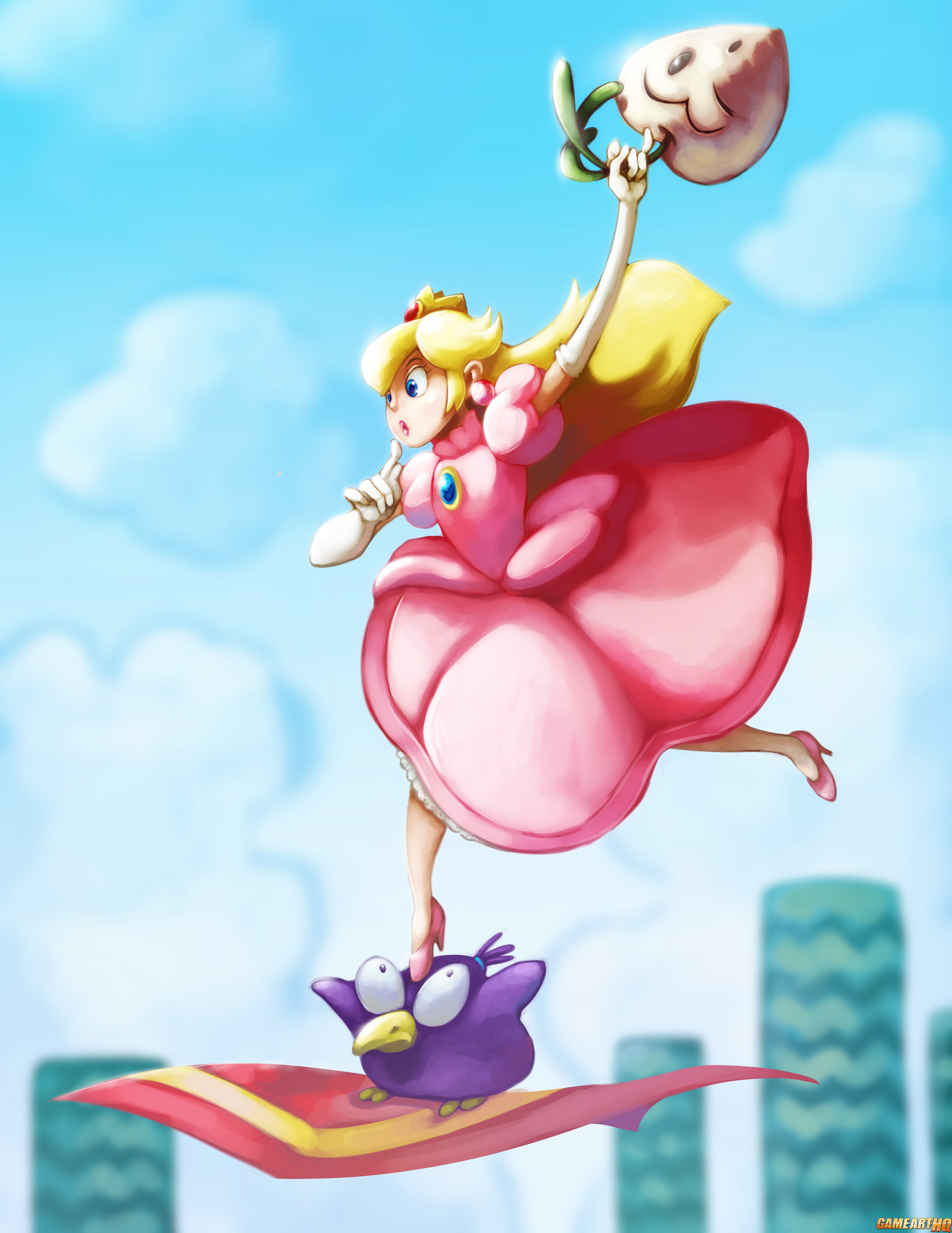 Princess Peach and the Pidget from Super Mario Bros. 2 (Fan Art)