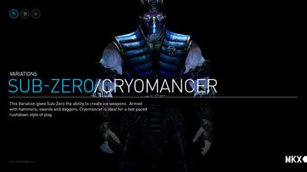 Sub-Zero Cyromancer Variation MKX Mortal Kombat X