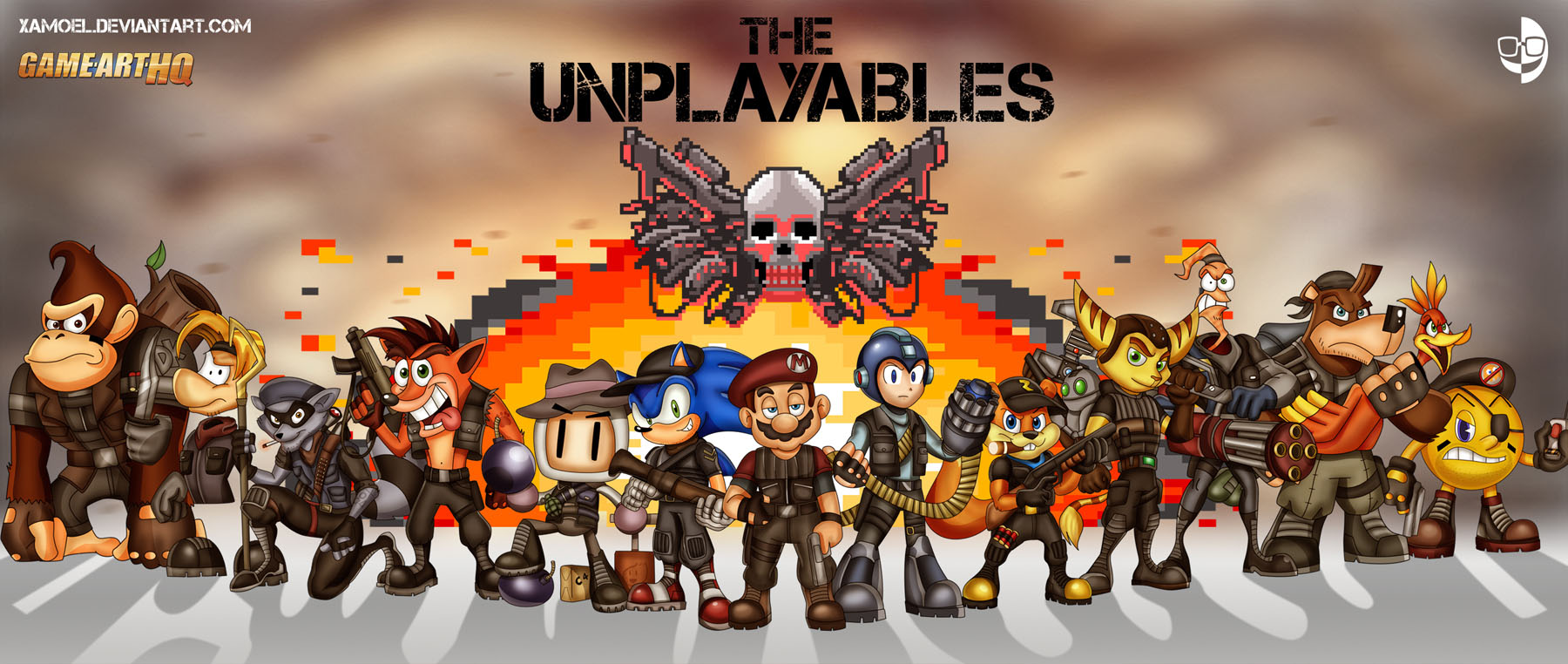 The Unplayables Expendables Video Game Parody Art