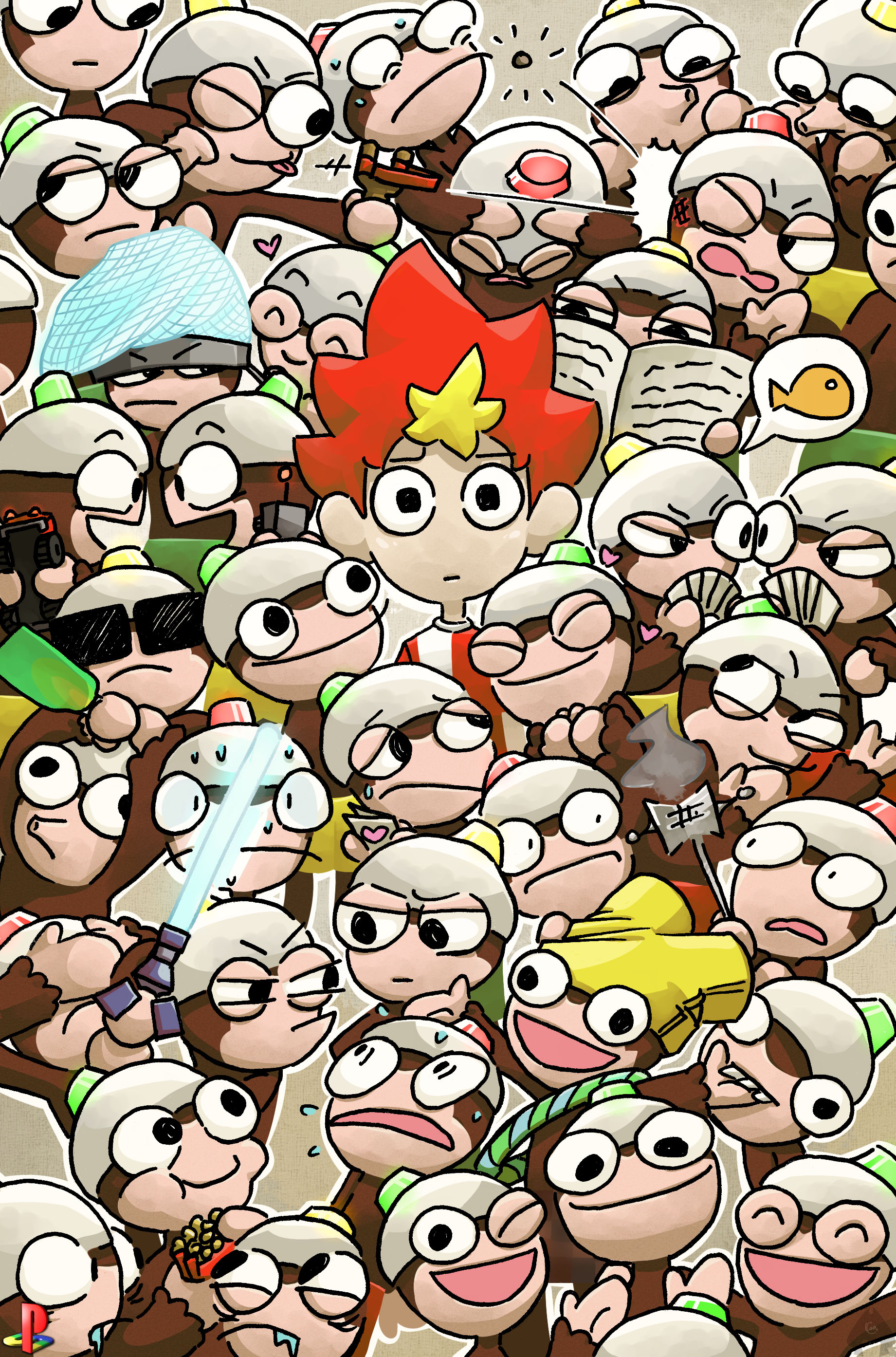 Ape Escape Playstation Anniversary Tribute on Game-Art-HQ