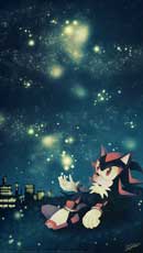 Shadow the Hedgehog under the stars
