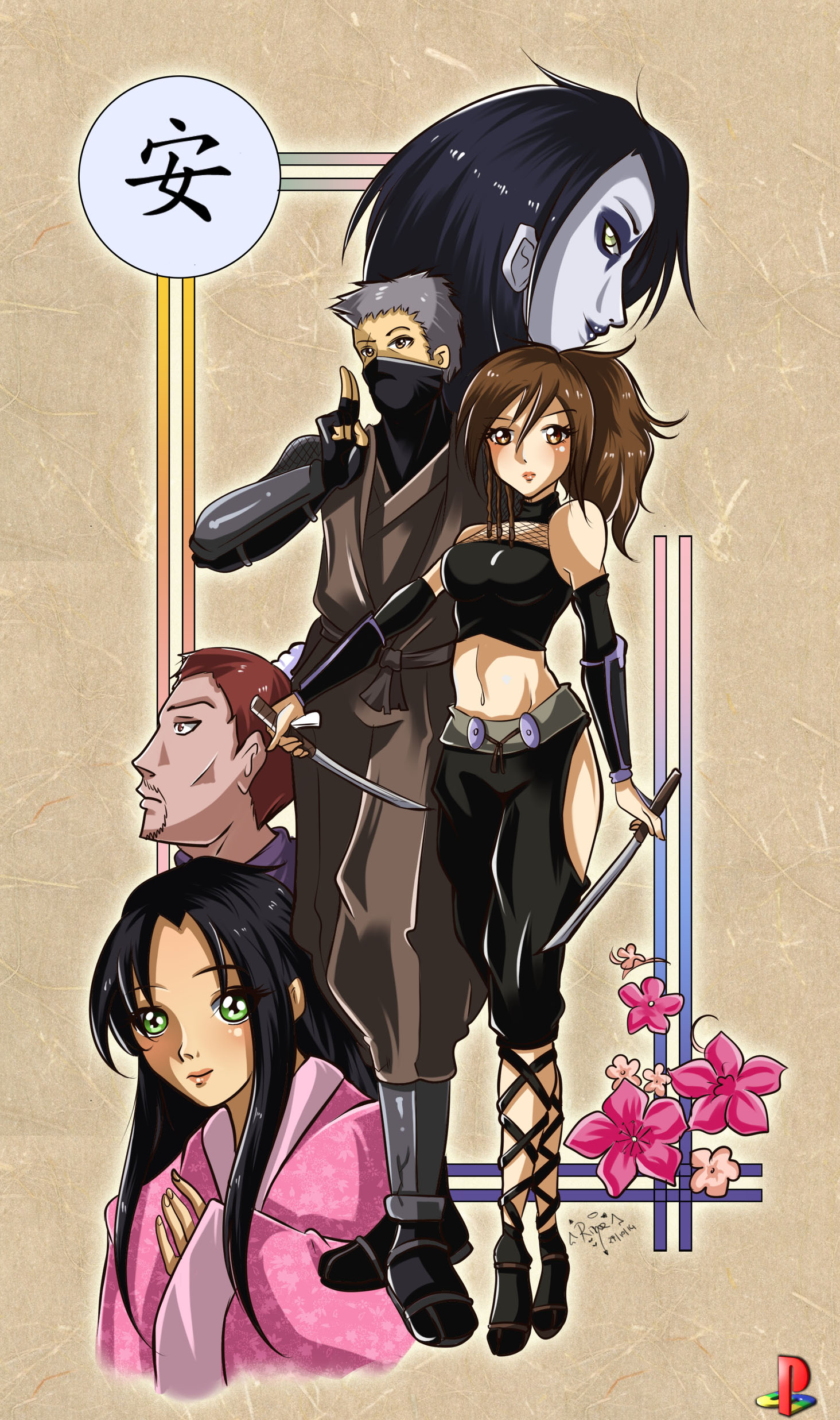 The Tenchu Main Characters Playstation Anniversary Tribute on Game-Art-HQ