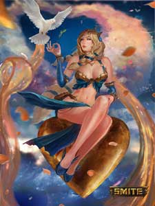 Aphrodite from SMITE Gold Skin Art Card