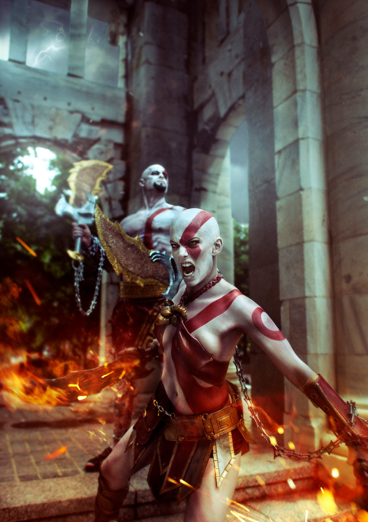 Kratos God of War Sexy Genderbender Cosplay Art