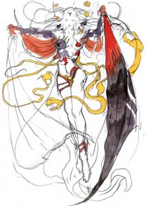 Cloud of Darkness Final Fantasy III Official Art by Amano