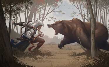 Man Versus Bear Connor Kenway Assassins Creed III