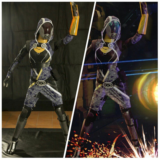 Tali Zorah Cosplay Photo before and after