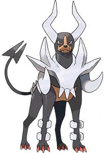 Mega Houndoom from Pokemon X and Y Official Game Art Render