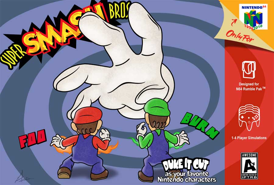 Super Smash Bros 64 Nintendo 64 Tribute Cover Art by Il-Piccolo-Torero