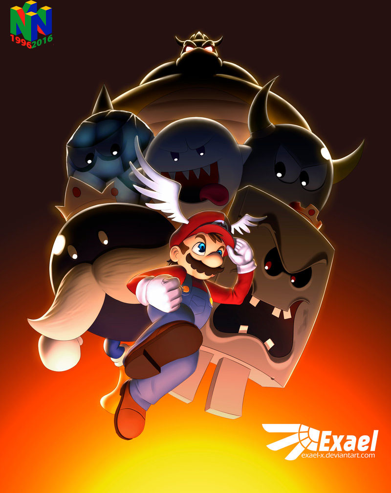 Super Mario 64 All Bosses Nintendo 64 Tribute on Game-Art-HQ by Exael-X
