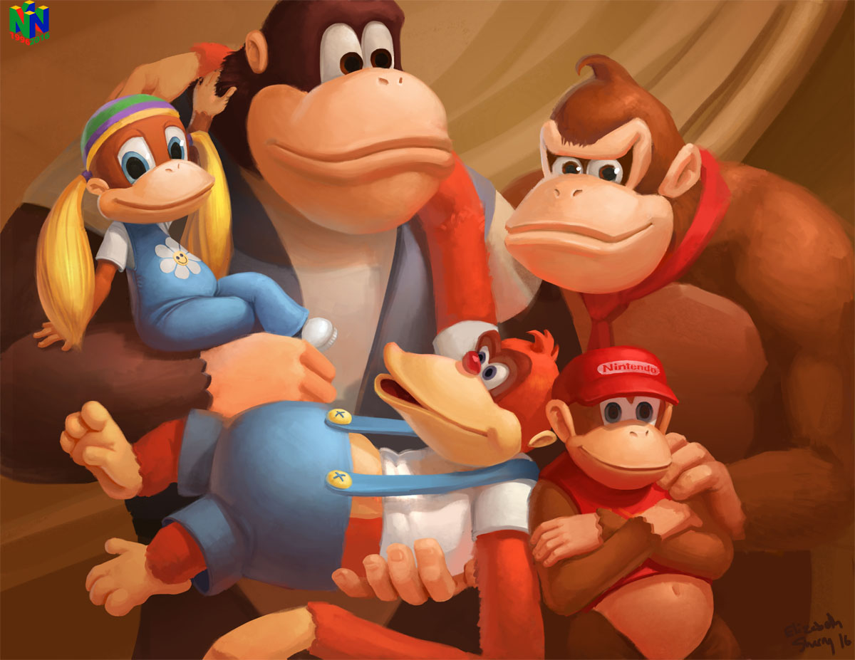 The DK64 Bunch by Elizabeth Sherry for the Nintendo 64 Tribute on Game-Art-HQ