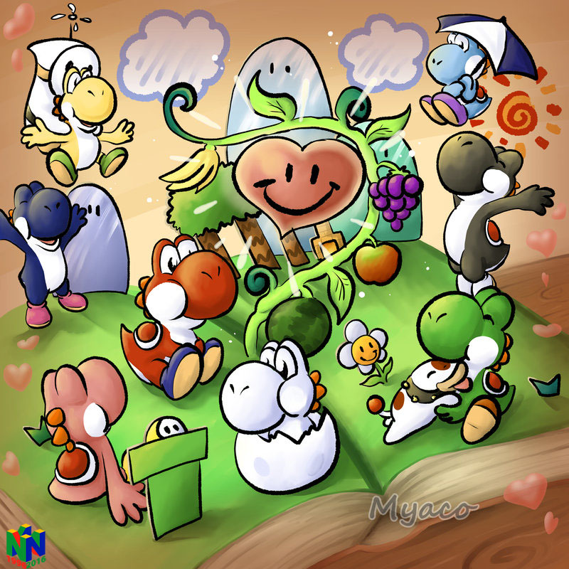 Yoshi's Story drawn by Myaco for the N64 Tribute on Game-Art-HQ