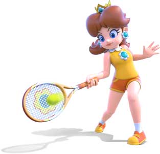 Princess Daisy Mario tennis Ultra Smash Official Game Art Render