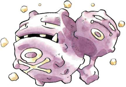 Weezing Pokemon Red and Green Official Game Art Render
