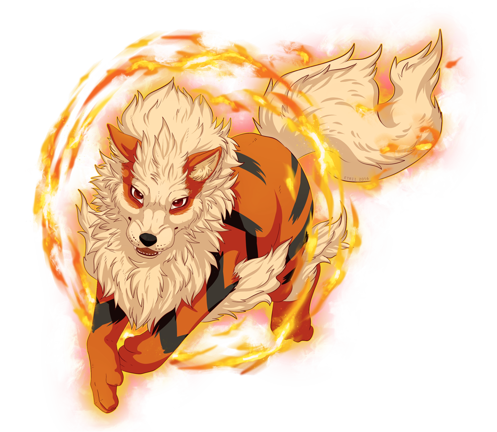arcanine-used-flame-charge-by-etrii-game-art-hq-pokemon-art-tribute