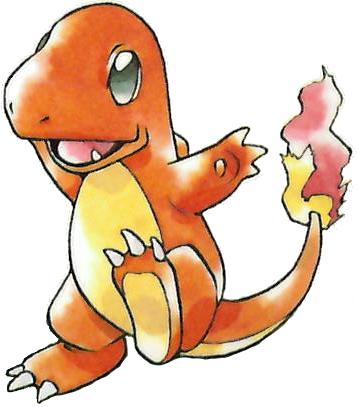 Charmander Pokemon Red and Green official Art Render