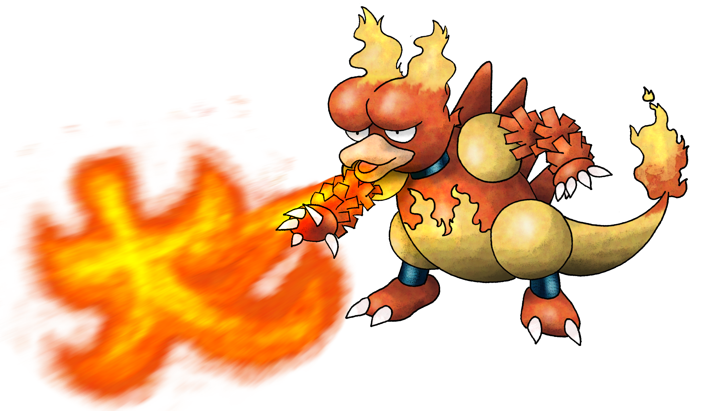 magmar-used-fire-blast-game-art-hq-pokemon-tribute-by-macuarrorro
