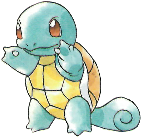 Squirtle Official Pokemon Red and Green Art