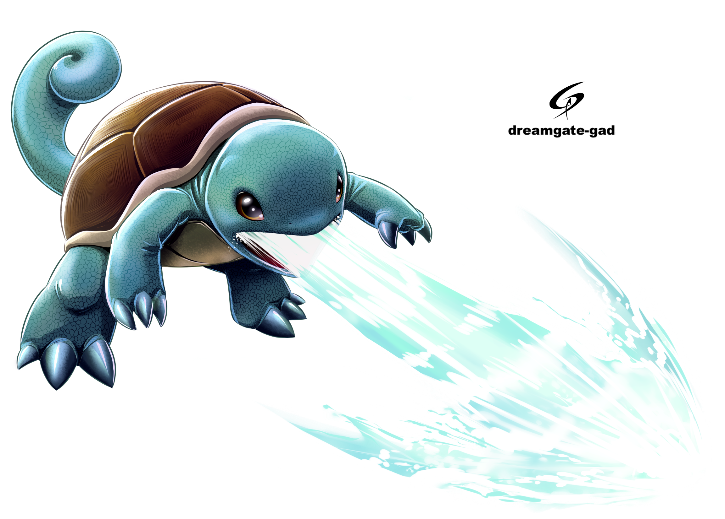 Squirtle used Water Gun (Pokemon Tribute on Game-Art-HQ.com) by GINO DESCALZI