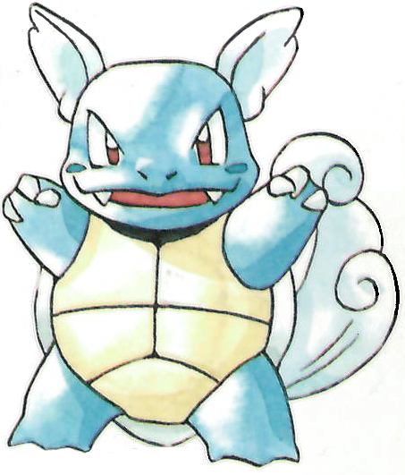 Wartortle Pokemon Red and Green Official Art Render
