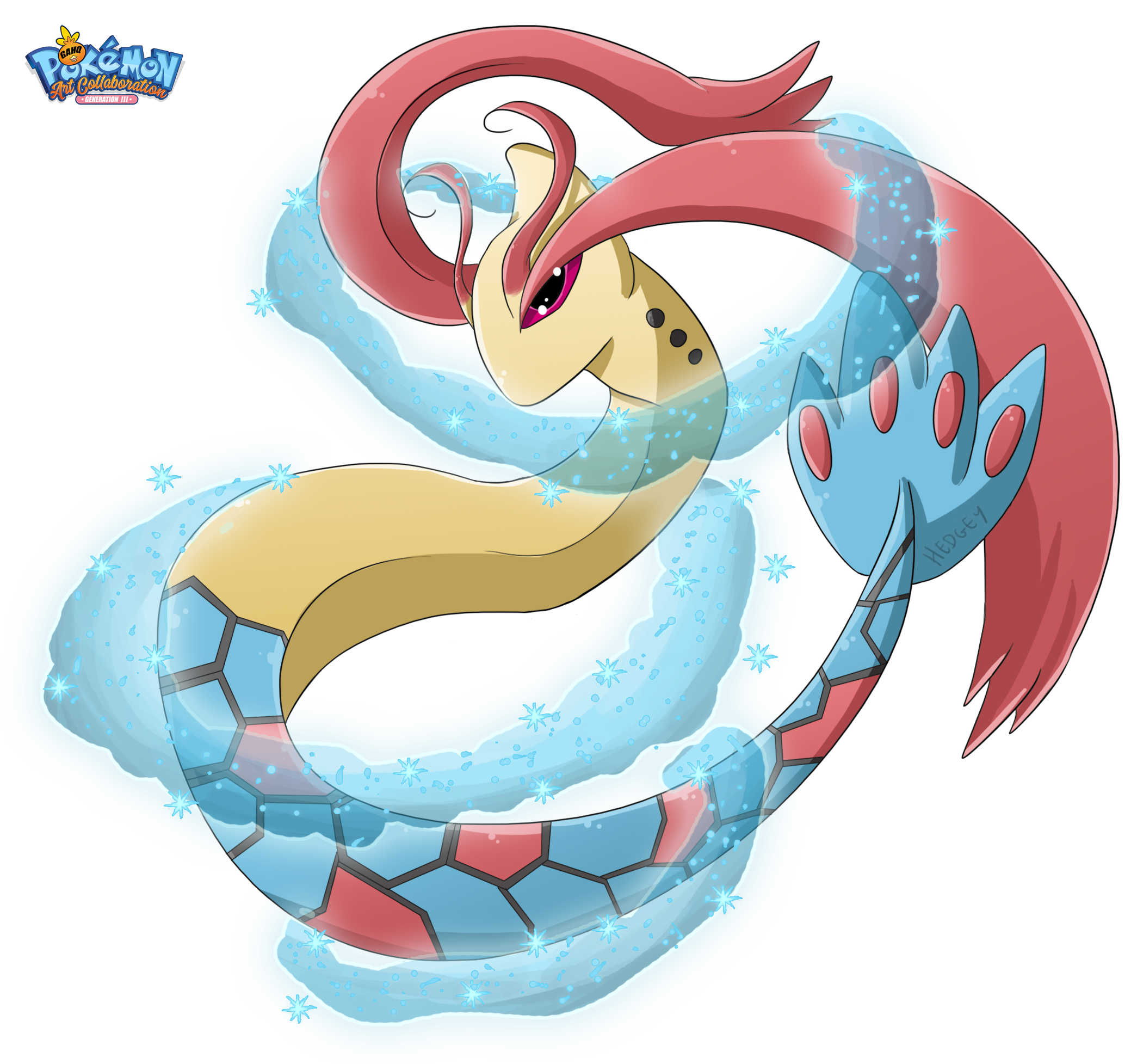 #350 Milotic used Aqua Ring and Recover in our Pokemon Generation III Art T...