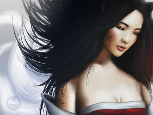 Ahri - the Nine-Tailed Fox  by_darkness_fallen