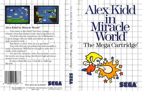 Alex Kidd Miracle World Cover Master System USA