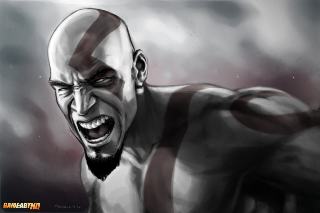 Angry Kratos from God of War by Patrick Brown