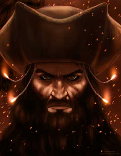 Captain Blackbeard Portrait Art
