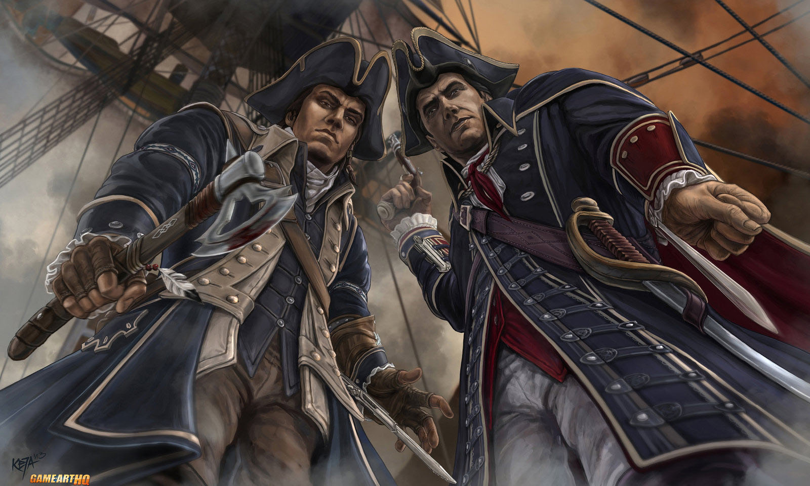 Connor and Haytham - Assassin and Templar by_kejablank